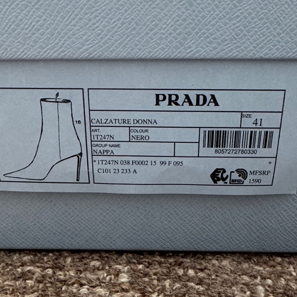 Prada Women's Dark Brown Leather Heeled Boots - Picture 2 of 8